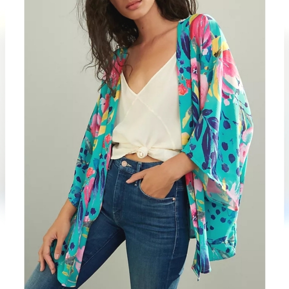 Anthropologie Elizabeth Gillett Molice lace kimono women's One size fit All NEW - Picture 1 of 14